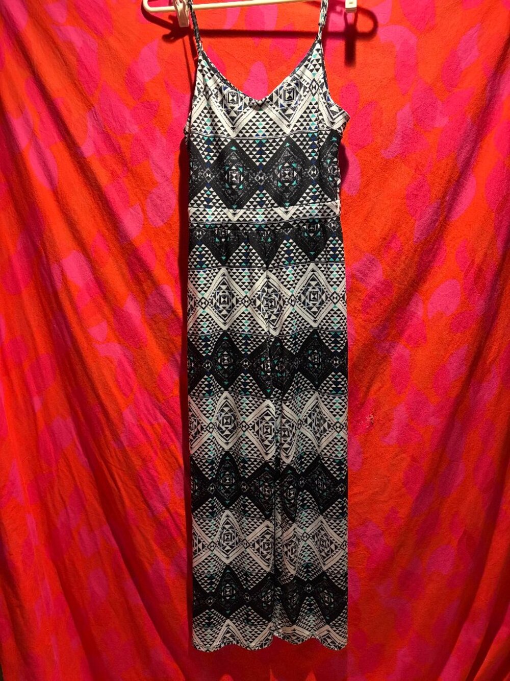 Geometric design pants romper - Medium